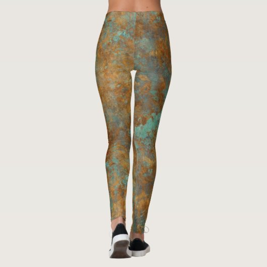 Turquoise en koper leggings (Achterkant)