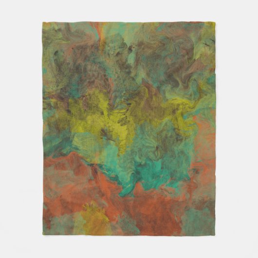 Turquoise en koper met gouden accenten fleece deken (Voorkant)