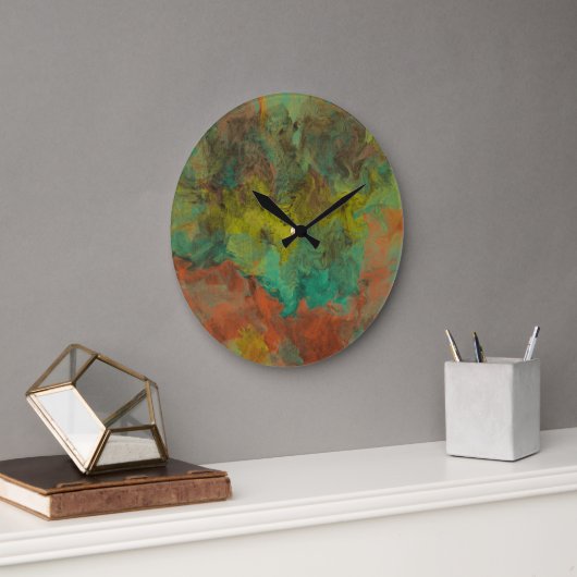 Turquoise en koper met gouden accenten grote klok (Kantoor)
