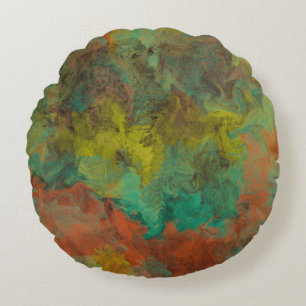 Turquoise en koper met gouden accenten rond kussen
