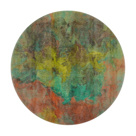 Turquoise en koper met gouden accenten snijplank (Voorkant)
