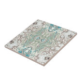 Turquoise en kopermengsel tegeltje (Zijkant)