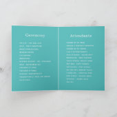 Turquoise en Koraal Bloemen Bruiloft Programma (Binnen)