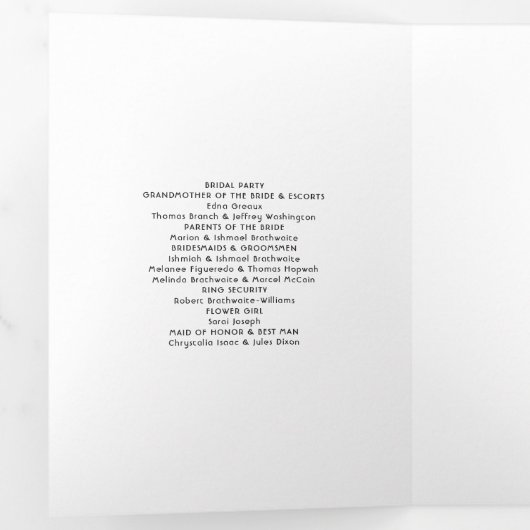 Turquoise en koraal bloemenbruiloft programma (Binnenzijde eerst)