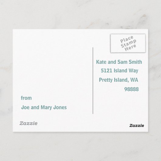 Turquoise en koraal Briefkaarten aan te passen (Achterkant)