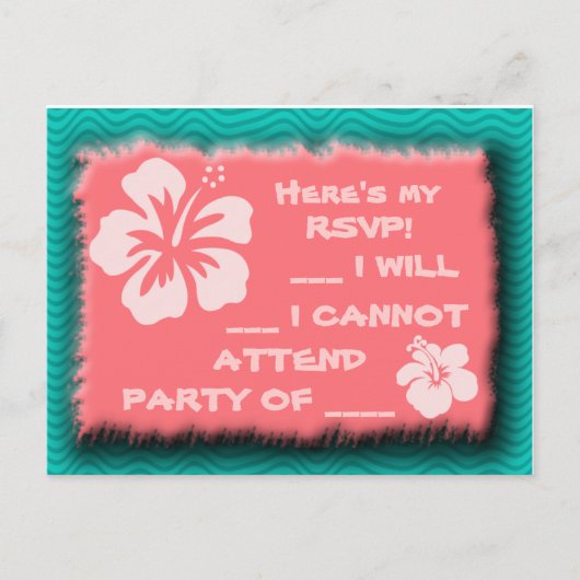 Turquoise en koraal Briefkaarten aan te passen (Voorkant)