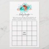 Turquoise en koraal rustieke bloemendouche Bingo (Voorkant)