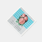 Turquoise en koraal rustieke chique bruiloft servetten (Hoek)