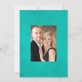 Turquoise en Koraal Strand Bruiloftsfoto Save The Date (Achterkant)