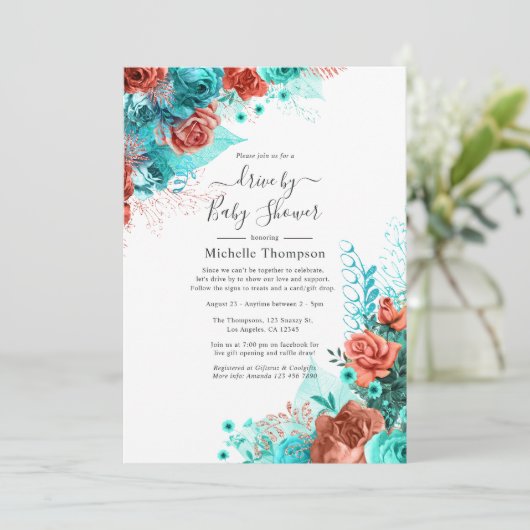 Turquoise- en koraalmoerasrijden met douwer kaart (Staand voorkant)