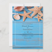 Turquoise en Koraalstrand QR-code RSVP Trouwen Kaart (Voorkant)