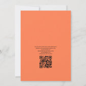 Turquoise en Koraalstrand QR-code RSVP Trouwen Kaart (Achterkant)