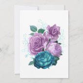 Turquoise en Lavender Floral Engagement Party Kaart (Achterkant)