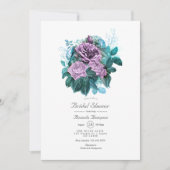 Turquoise en Lavender Floral Vrijgezellenfeest Kaart (Voorkant)