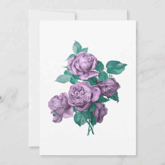 Turquoise en Lavender Floral Vrijgezellenfeest Kaart (Achterkant)