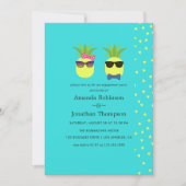 Turquoise en Lemon: Pineapple Engagement Party Kaart (Voorkant)