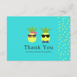 Turquoise en Lemon Pineapples Weddenschap Bedankt