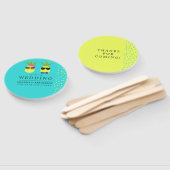 Turquoise en Lemon Summer Beach Wedding Favor Handwaaier (Niet-gemonteerd)