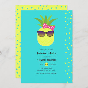 Turquoise en Lemon Tropical Summer Bachelorette Kaart