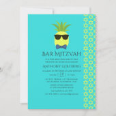 Turquoise en Lemon Tropical Summer Bar Mitzvah Kaart (Voorkant)