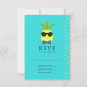 Turquoise en Lemon Tropical Summer Bar Mitzvah RSVP Kaartje (Voorkant)