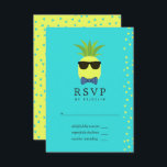 Turquoise en Lemon Tropical Summer Bar Mitzvah RSVP Kaartje<br><div class="desc">Fun ananasples cartoon strand Bar Mitzvah rsvp kaarten die aan uw gebeurtenisspecificaties kunnen worden aangepast.</div>