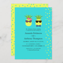 Turquoise en Lemon Tropical Summer Beach Wedding