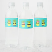 Turquoise en Lemon Tropical Summer Beach Wedding Waterfles Etiket (Flessen)