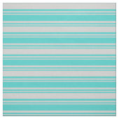 Turquoise en Light Grey Colored Lines Stof (Swatch)
