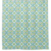 Turquoise en Lime Green Shower Curtain Douchegordijn (Voorkant)