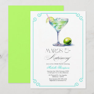 Turquoise en Lime Margs & Matrimony Bruidsuitnodig Kaart