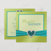 Turquoise en Limoen Bridal Shower Invitation Kaart (Voorkant / Achterkant)