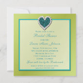 Turquoise en Limoen Bridal Shower Invitation Kaart (Achterkant)