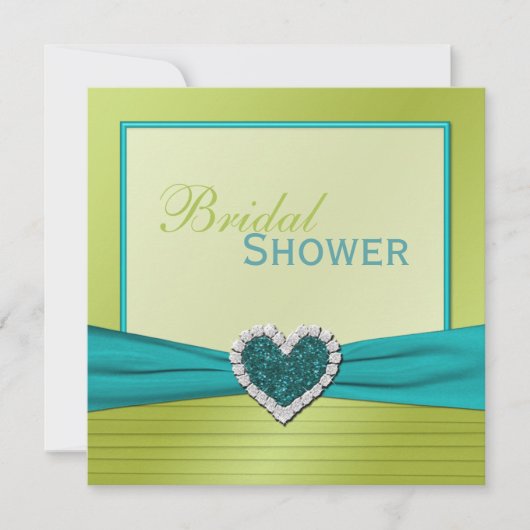 Turquoise en Limoen Bridal Shower Invitation Kaart (Voorkant)