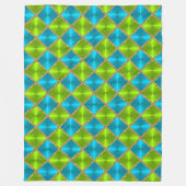 Turquoise en Limoen met Gold Squares Fleece Deken (Voorkant)