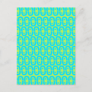 Turquoise en limoengroene geometrische patroon briefkaart