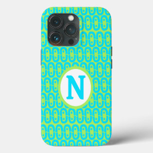 Turquoise en limoengroene geometrische patroon Case-Mate iPhone case