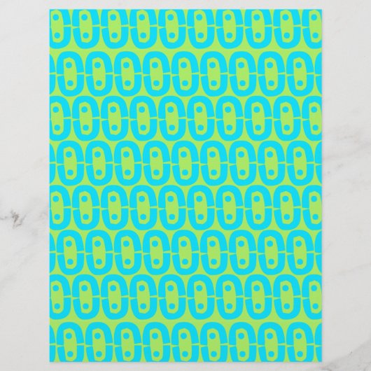 Turquoise en limoengroene geometrische patroon flyer (Voorkant)