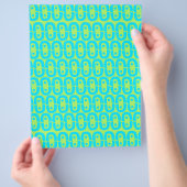 Turquoise en limoengroene geometrische patroon flyer (Hand)