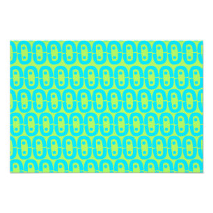Turquoise en limoengroene geometrische patroon foto afdruk