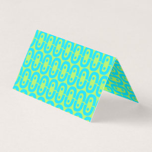Turquoise en limoengroene geometrische patroon kaart