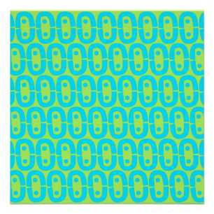 Turquoise en limoengroene geometrische patroon perfect poster