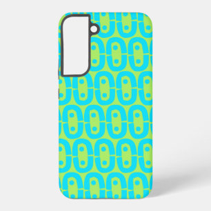 Turquoise en limoengroene geometrische patroon samsung galaxy hoesje