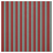 Turquoise en Maroon Pattern of Stripes Stof (Swatch)