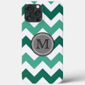 Turquoise en Mint Chevron Zigzag Monogram Case-Mate iPhone Case (Achterkant)