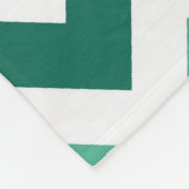 Turquoise en Mint Chevron Zigzag Monogram Fleece Deken (Hoek)