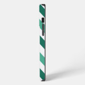 Turquoise en Mint Chevron Zigzag Monogram iPhone Hoesje (Linkerkant)