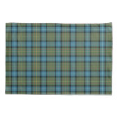 Turquoise en Moss Green Plaid Californië Tartan Kussensloop (Achterkant)