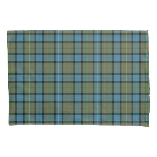 Turquoise en Moss Green Plaid Californië Tartan Kussensloop (Voorkant)
