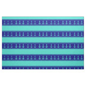 Turquoise en Navy Blue Coastal Pattern Anchors Stof (Fat Quarter)